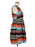 Francesca's 100% Polyester Stripes Teal Casual Dress Size L - photo 4