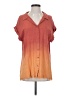 Umgee Color Block Orange Short Sleeve Blouse Size S - photo 1