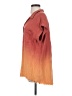 Umgee Color Block Orange Short Sleeve Blouse Size S - photo 5