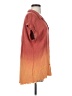 Umgee Color Block Orange Short Sleeve Blouse Size S - photo 4