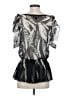 Bebe Silver 3/4 Sleeve Blouse Size S - photo 2