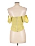 White Fox Solid Yellow Short Sleeve Top Size L - photo 2