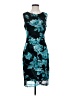 Connected Apparel Graphic Teal Blue Cocktail Dress Size 4 - photo 1