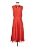 Ann Taylor 100% Polyester Solid Orange Cocktail Dress Size 2 - photo 1