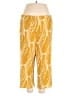 Rafaella 100% Polyester Print Yellow Casual Pants Size 2X - photo 1