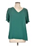 41Hawthorn 100% Polyester Teal Short Sleeve Blouse Size L - photo 1