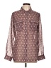 VERTIGO Paisley Burgundy Long Sleeve Blouse Size L - photo 1