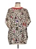 Ted Baker London 100% Polyester Animal Print Ivory Short Sleeve Blouse Size 12 (5) - photo 1