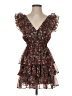 Olivaceous 100% Polyester Floral Brown Cocktail Dress Size S - photo 1