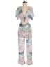 Mara Hoffman 100% Viscose Chevron-herringbone Pink Jumpsuit Size XS - photo 1
