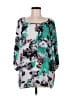 NY Collection 100% Polyester Teal 3/4 Sleeve Blouse Size L - photo 1