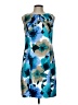 DressBarn Print Blue Cocktail Dress Size 12 (petite) - photo 1