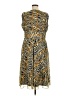 ASHRO 100% Polyester Animal Print Brown Cocktail Dress Size 16 - photo 2