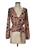 Sienna Sky Brown Long Sleeve Blouse Size XS - photo 1