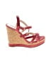 L.K. Bennett 100% Leather Red Pink Wedges Size EU 36 - photo 1