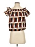 Blush 100% Cotton Brown Short Sleeve Blouse Size S - photo 1