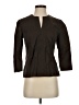 Talbots 100% Cotton Brown 3/4 Sleeve Blouse Size 4 - photo 1