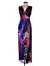 Boston Proper 100% Polyester Print Purple Cocktail Dress Size 13 - photo 1