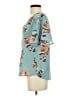 Sandy & Sid Floral Teal Short Sleeve Blouse Size S - photo 5
