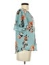 Sandy & Sid Floral Teal Short Sleeve Blouse Size S - photo 4