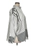 Zara Stripes Silver Long Sleeve Blouse Size XL - photo 5