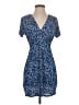 MNG 100% Polyester Print Blue Casual Dress Size 2 - photo 1