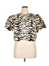 H&M Animal Print Ivory Short Sleeve Top Size XL - photo 1