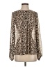 Maeve 100% Polyester Animal Print Brown Long Sleeve Blouse Size S - photo 1