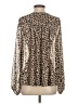 Maeve 100% Polyester Animal Print Brown Long Sleeve Blouse Size S - photo 2