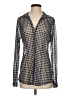 CAbi Houndstooth Gray Long Sleeve Blouse Size S - photo 1