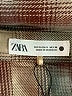 Zara Plaid Brown Long Sleeve Blouse Size S - photo 7