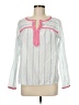 Vineyard Vines 100% Cotton Stripes Gray Long Sleeve Blouse Size M - photo 1