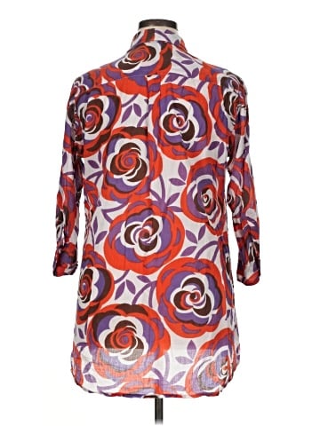 Roberta Freymann 3/4 Sleeve Button-Down Shirt (view 2)