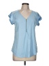 Express Outlet Blue Short Sleeve Blouse Size M - photo 1