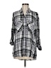 Express Plaid Gray 3/4 Sleeve Button-Down Shirt Size M - photo 1