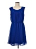 AB Studio Solid Blue Casual Dress Size M - photo 1