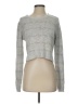 Lush 100% Cotton Metallic Gray Pullover Sweater Size S - photo 1
