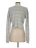 Lush 100% Cotton Metallic Gray Pullover Sweater Size S - photo 2