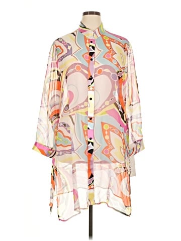 Caroline Rose 3/4 Sleeve Silk Top (view 1)