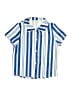 Unbranded 100% Polyester Stripes Blue Short Sleeve Button-Down Shirt Size 7 - photo 1