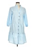 Elings 100% Polyester Checkered-gingham Blue Casual Dress Size M - photo 1