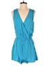 Bebop 100% Rayon Solid Teal Blue Romper Size M - photo 1