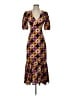 Rhode 100% Viscose Argyle Purple Cocktail Dress Size 0 - photo 1