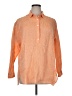 J. McLaughlin 100% Linen Orange 3/4 Sleeve Button-Down Shirt Size XL - photo 1