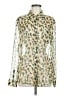 Le Superbe Animal Print Green Long Sleeve Blouse Size 8 - photo 1