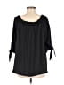 Ann Taylor LOFT 100% Polyester Black 3/4 Sleeve Blouse Size L - photo 2