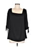 Ann Taylor LOFT 100% Polyester Black 3/4 Sleeve Blouse Size L - photo 1