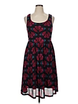 open lace back dress Red Flowers Mini Dress XXL