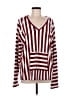Unbranded Stripes Burgundy Pullover Sweater Size L - photo 1