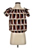 Blush 100% Cotton Brown Short Sleeve Blouse Size S - photo 1